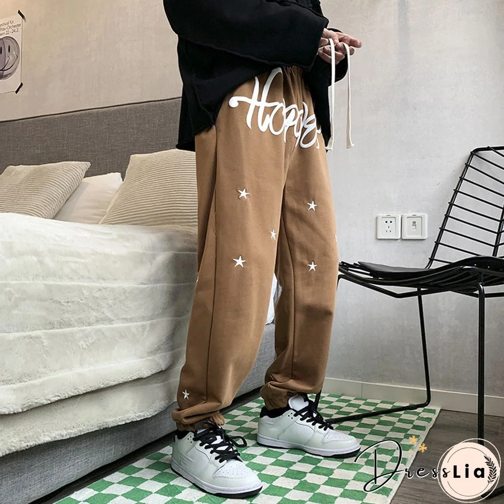 Hip Hop Foam Letters Loose Casual Pants