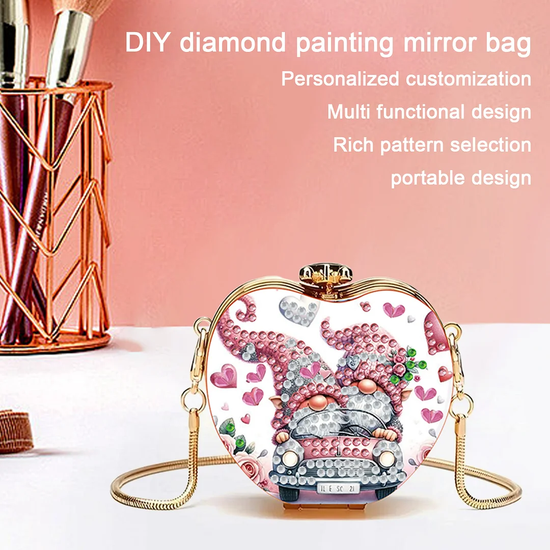 Two Goblins DIY Acrylic Love Art Diamond Painting Coin Purse w/ Chain for Women