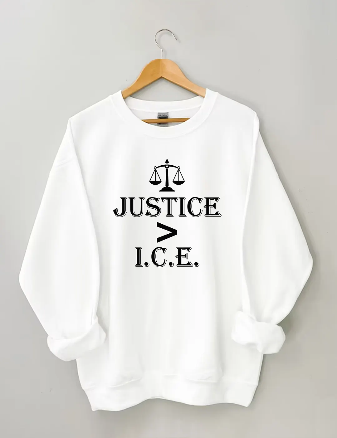 Justice Greater Than ICE Sweatshirt