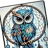 (US Local)DIY Special Shaped Owl Dreamcatcher 50 Pages Diamond Painting Notebook Kit
