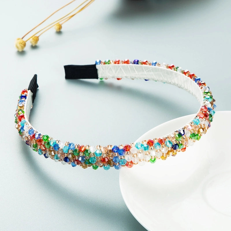 Women’s Casual Vacation Classic Style Color Block Alloy Rhinestone Glass Inlay Rhinestones Hair Band