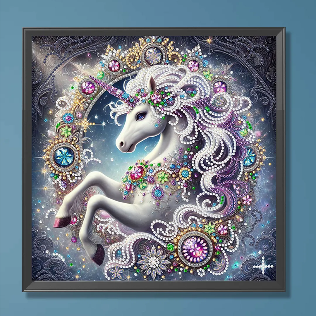 Cartoon Unicorn - Diamond Painting - Partial Special Shaped Drill(Canvas|30*30cm)