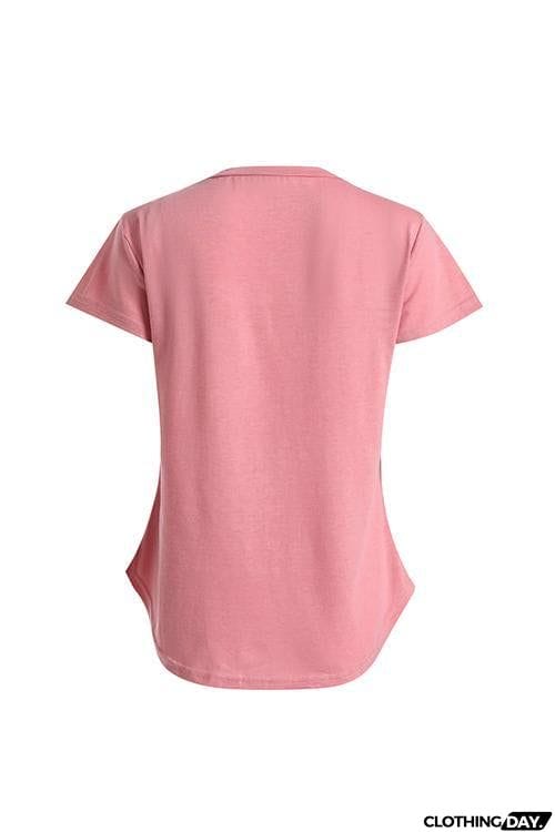 Broken Hole U Neck T Shirt