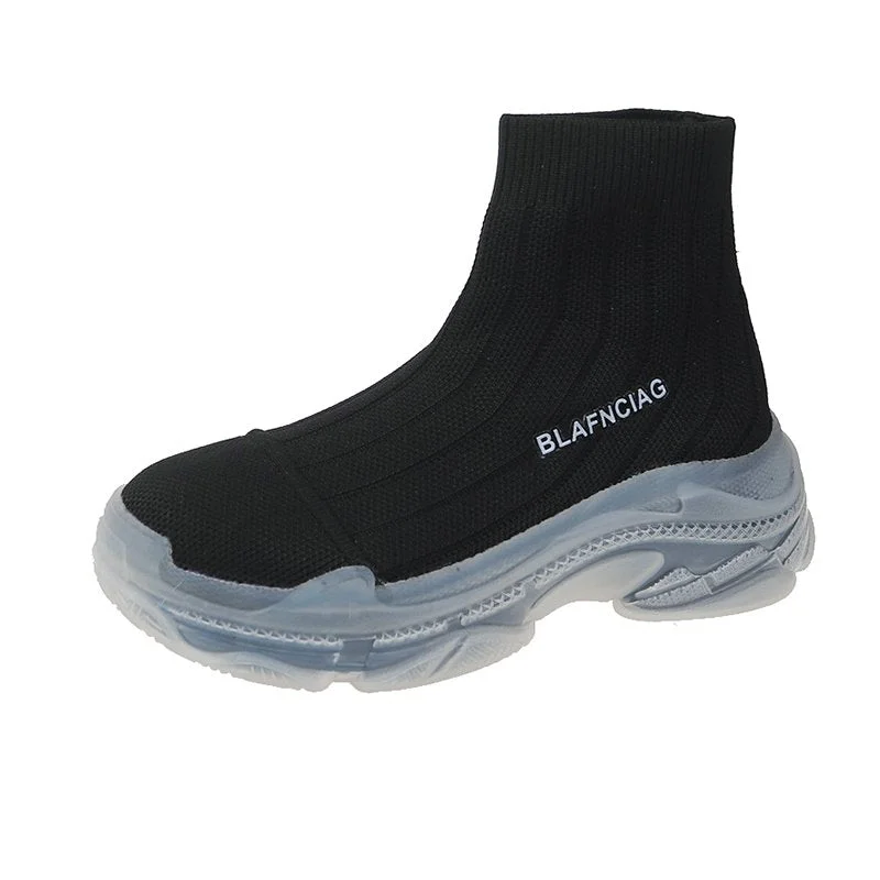 Fashion Women Boots Summer High Top Slip-on Breathable Socks Shoes Fashion Women's Chunky Sneakers Pink Green Sport Shoes