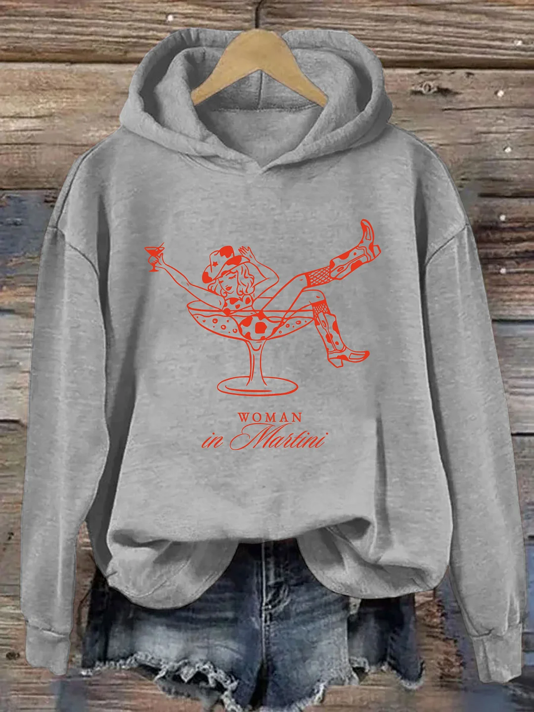 Cowgirl Woman In Martini Hoodie