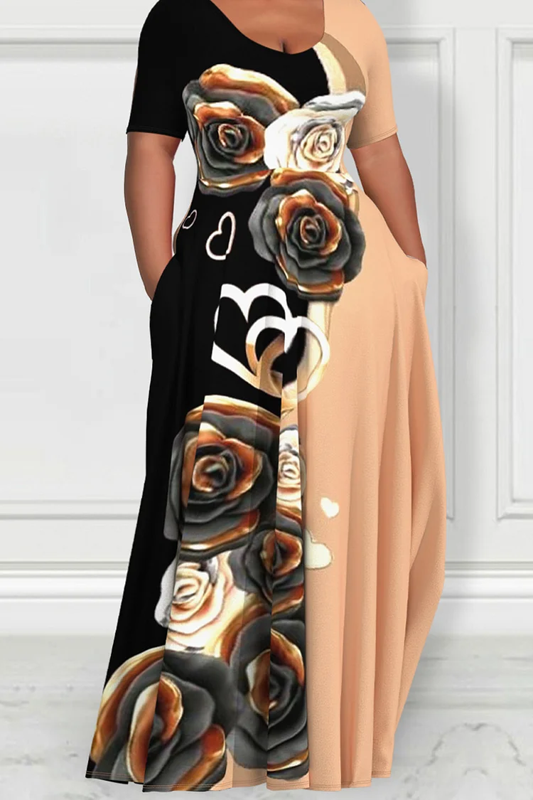 white christmas dresses Plus Size High Low Floral Ruffle Dress – 2020AVE main image 1