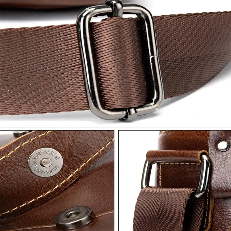 Classic Leather Crossbody Bag Outdoor Casual Shoulder Bag Handbag For Men