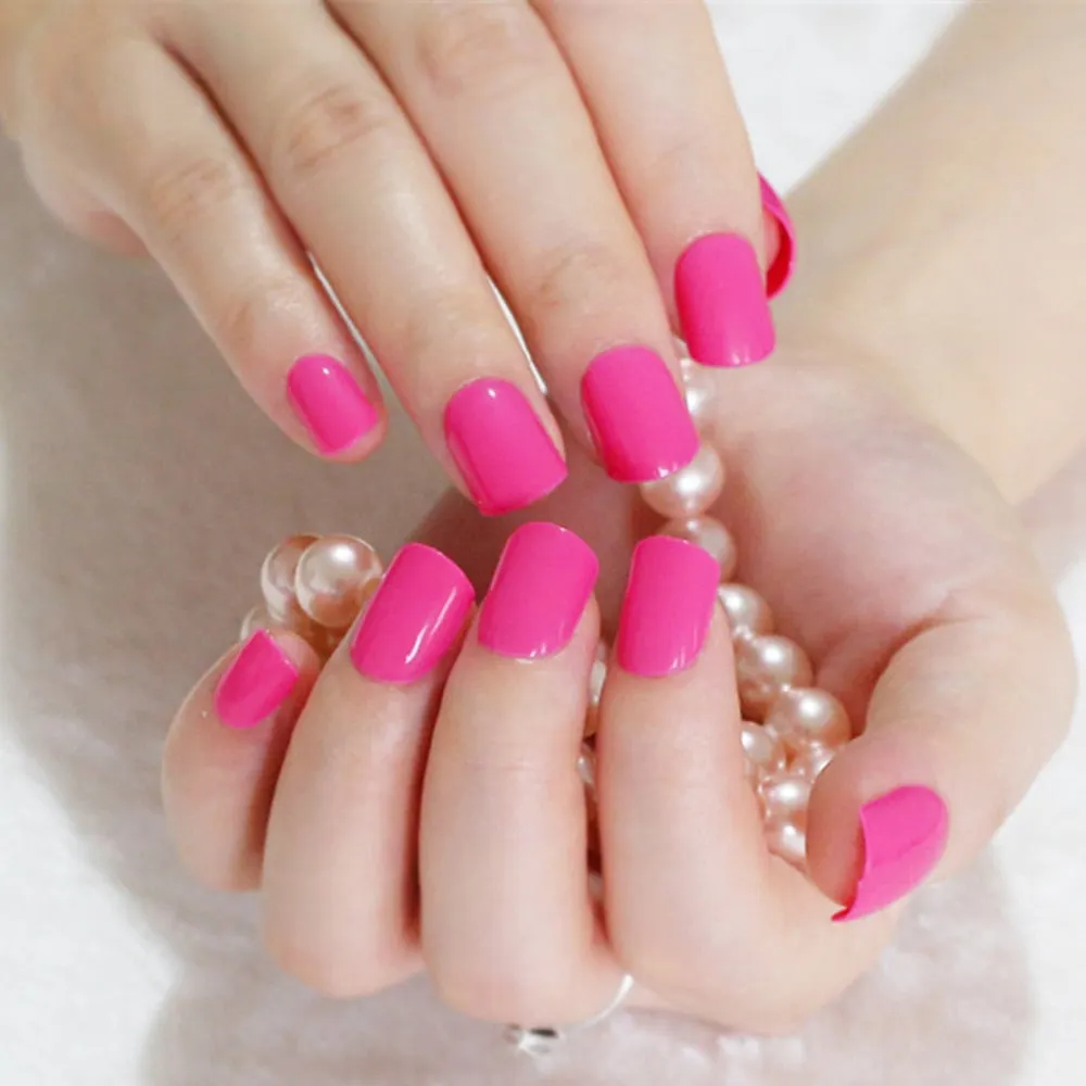 24Pcs Shiny Black Short Fake Nail For Design Macaron Press On Artificial False Nails DIY Full Cover Tips Manicure Tool-Nail Inspo