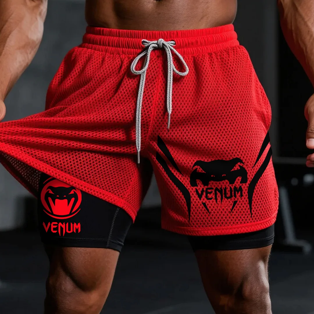 Fitness Double Mesh Shorts Everyday Basic Shorts Ultimate Fighting Double Shorts