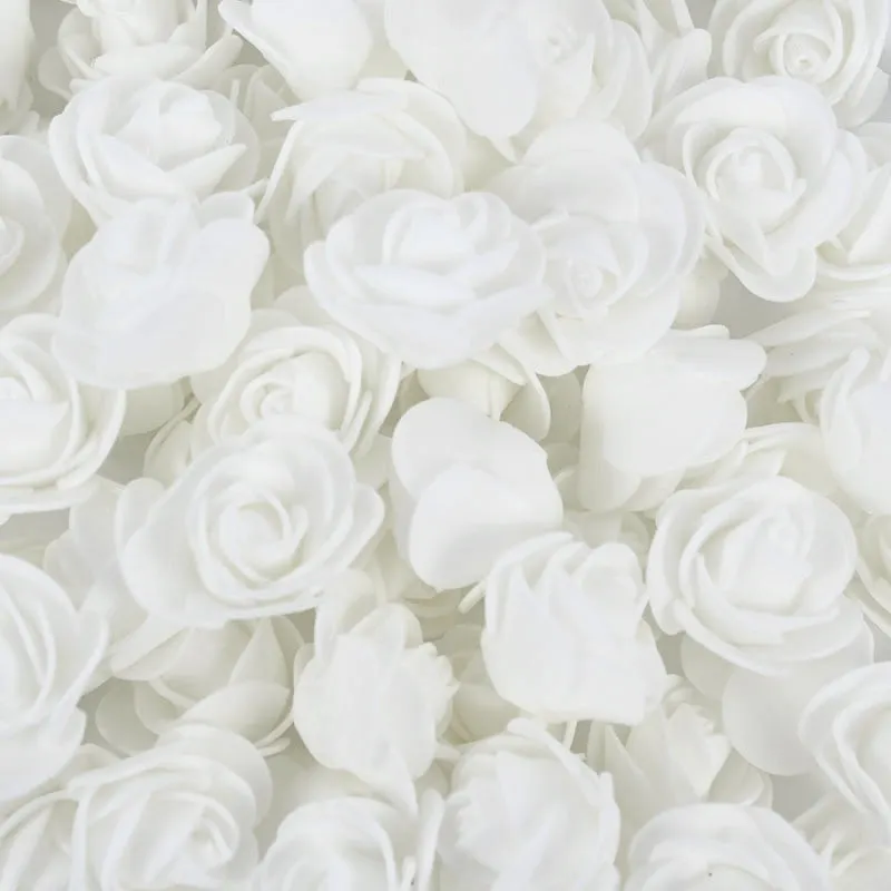 50/100/200Pcs Teddy Bear of Roses 3cm PE Foam Rose Head Artificial Flower Home Decorative Wreath Wedding Valentines Day DIY Gift