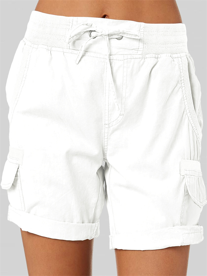 Women's High-waisted Work Pants Casual Pants Cotton Shorts Thin Section A Word Shorts
