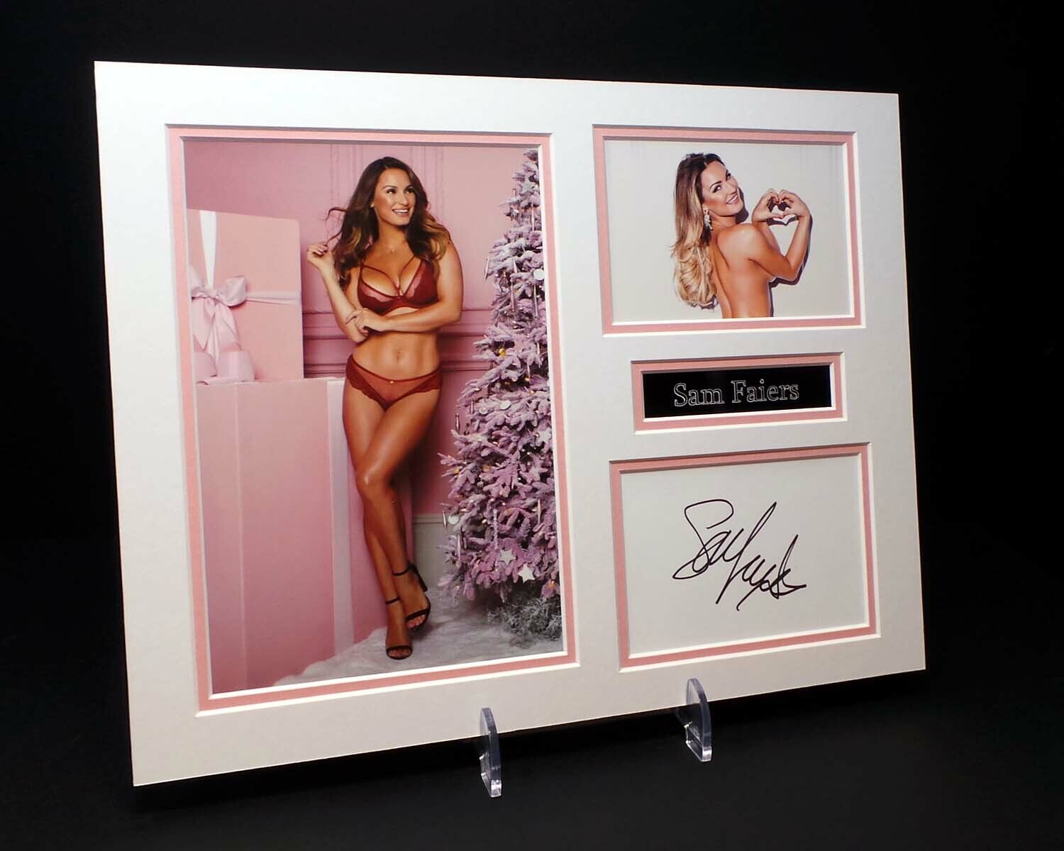 Sam FAIERS Sexy Glamour Signed Mounted Model Photo Poster painting Display AFTAL RD COA Bikini