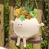 Resin simple swing creative smiley pattern flower pot home living room succulent potted decorative ornaments