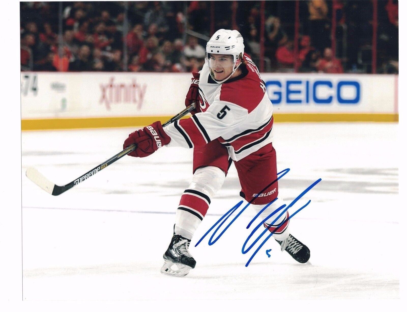 Noah Hanifin Carolina Hurricanes Autographed 8 x 10