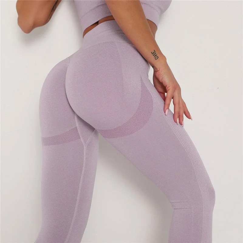 SVOKOR Folds Sexy Leggings Women High Waist Seamless Push Up Leggings Fitness Workout Gym Pants Knitting Female