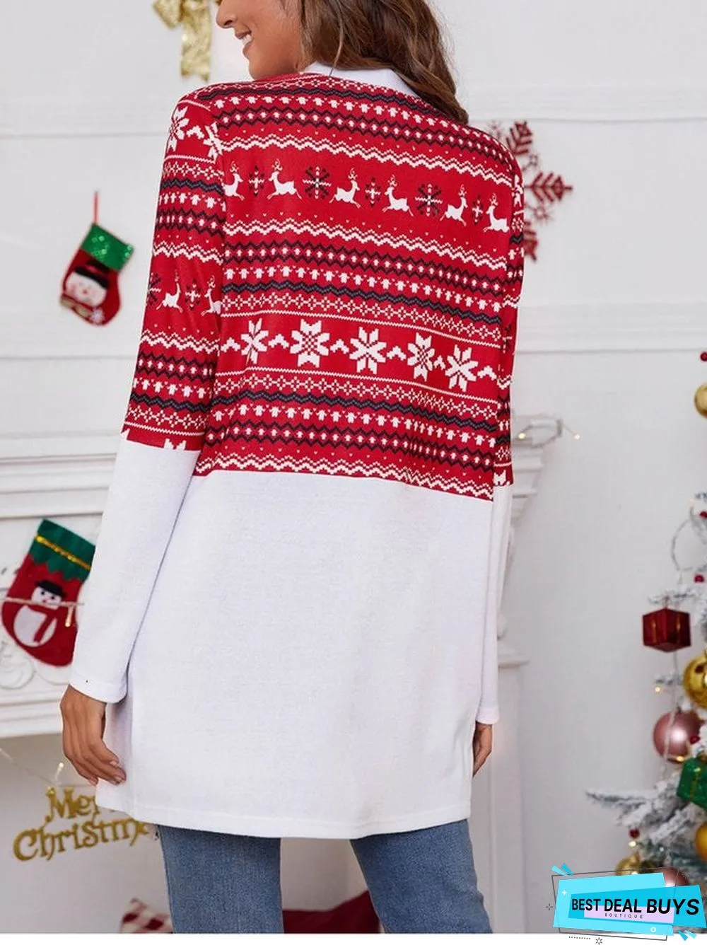 Casual Geometric Outerwear