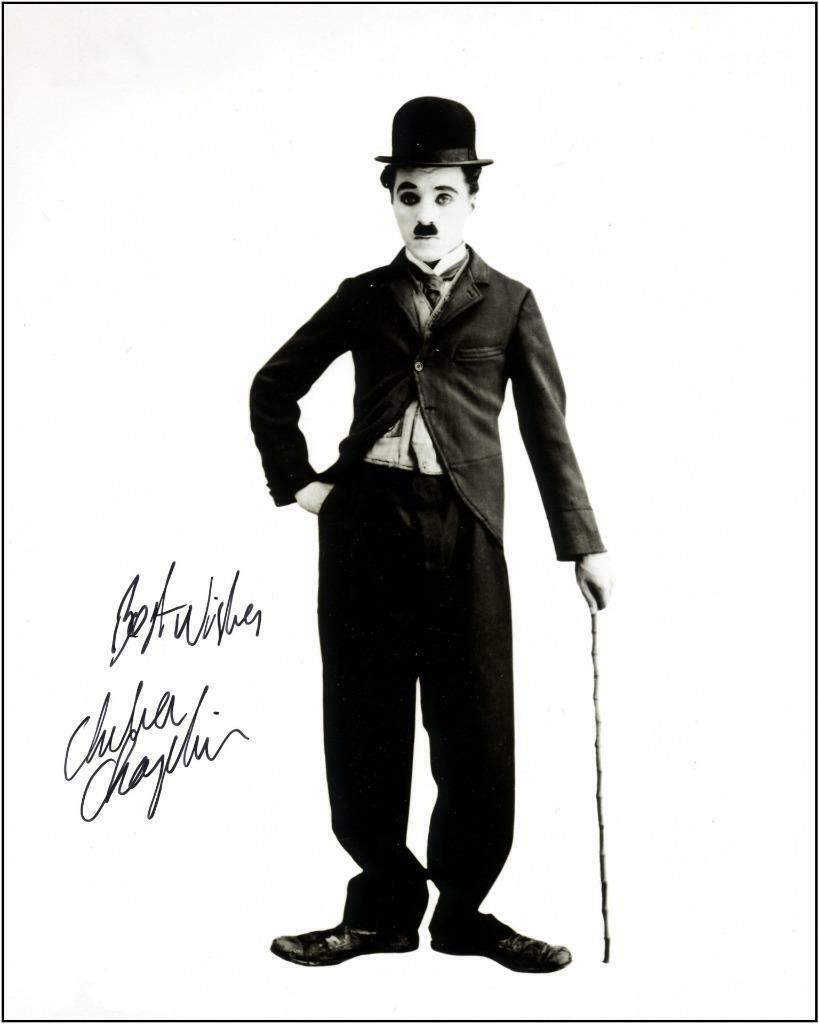 Charlie Chaplin SIGNED AUTOGRAPHED 10 X 8