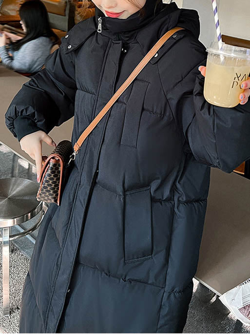 Women Long Sleeve Solid Zipper Loose Down Jacket Coats