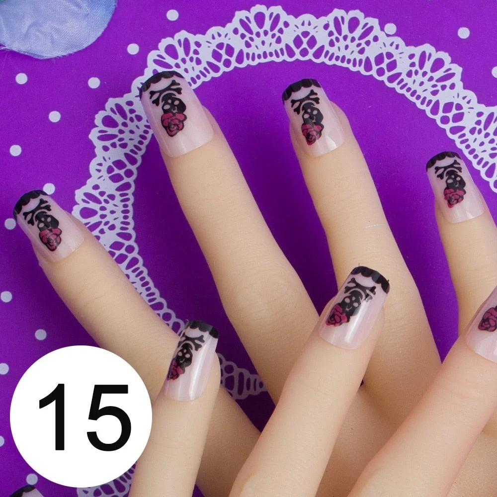 With 1 Piece Of Nail Adhesive Tape 24pcs/Box Press On Nail Art Tips Full Cover 10 Sizes False Nail Art Wedding Nails-Nail Inspo