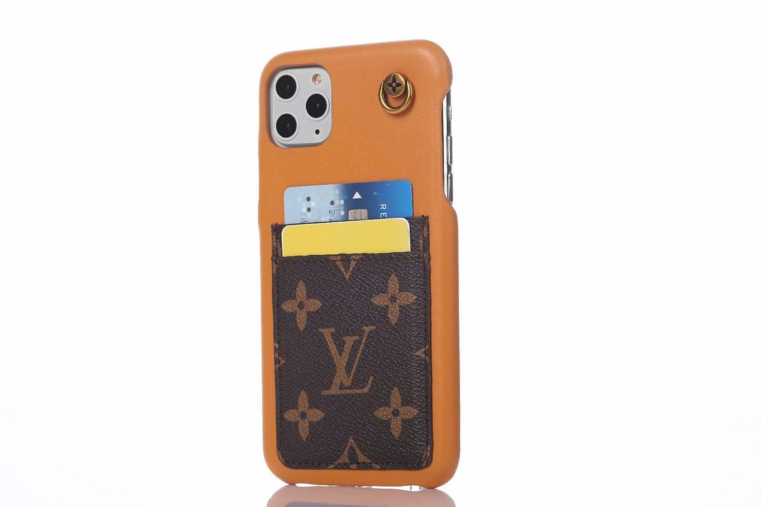 Top  Cowhide Vintage Genuine Leather Phone Case Back Cover Double Card Slot Portable Wallet Case--[GUCCLV]