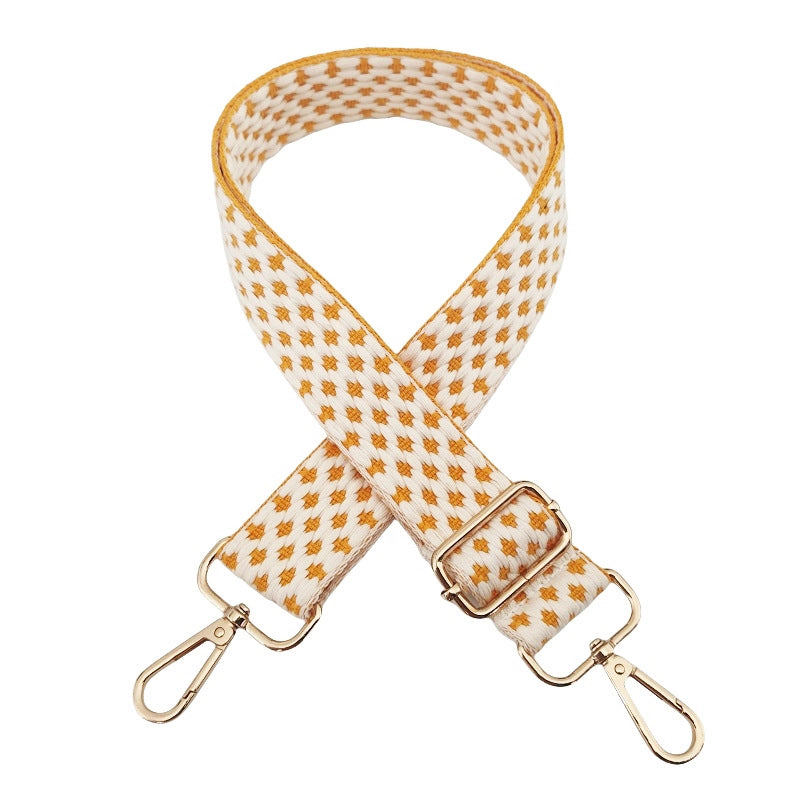 Polyester Cotton Color Block Bag Strap
