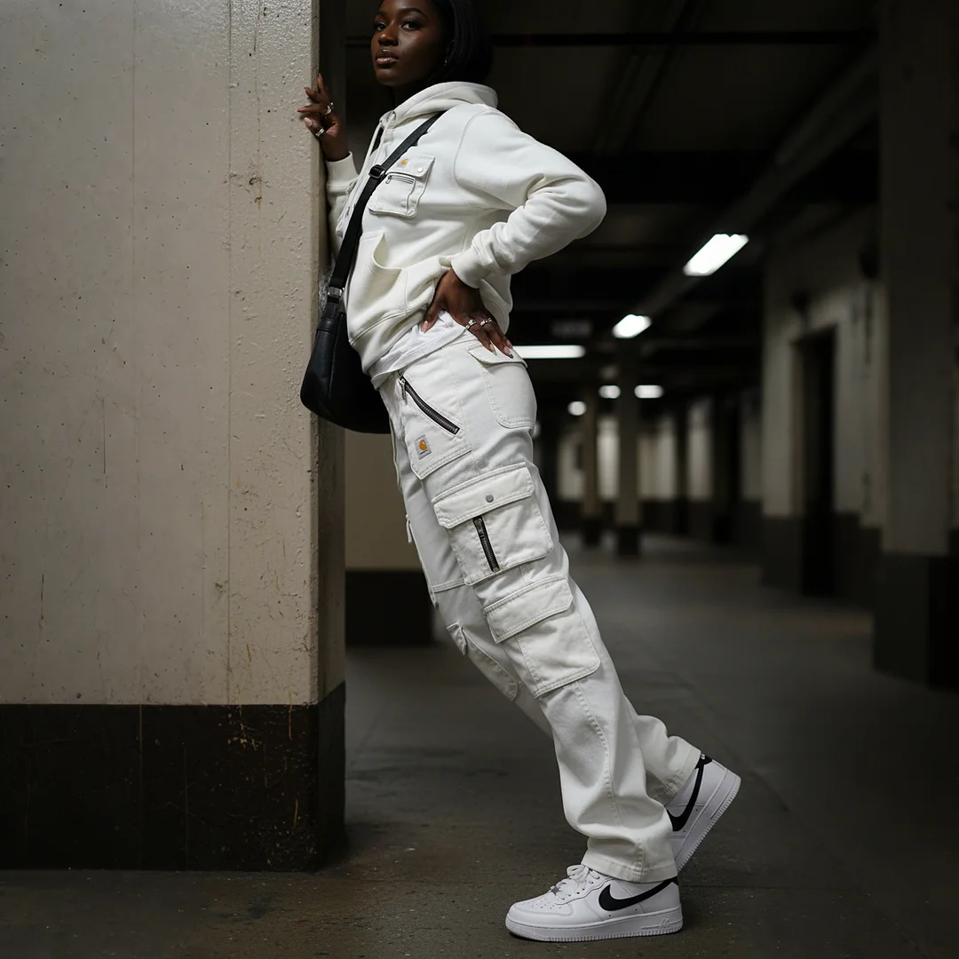 Street Style Multi-functional Multi-pocket Multi-zipper Retro Washed Cargo Trousers