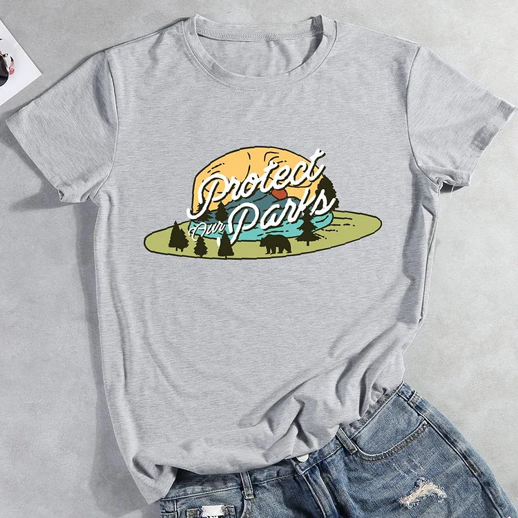 Protect our parks Round Neck T-shirt-0026171