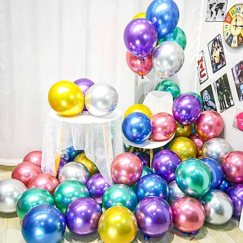 50pcs Birthday Balloons for Wedding bridal Shower Party Supplies Home Decorations House Decor Latex Foil Balloon 10 Inch