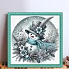 Snowman-Partial 11CT Stamped Cross Stitch Bead Embroidery 36*36cm/14.17*14.17in tapestrymarket