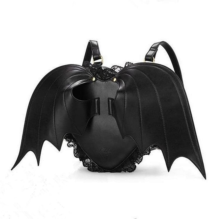 Lovely Black Bat Wings Angel School Backpack SP183