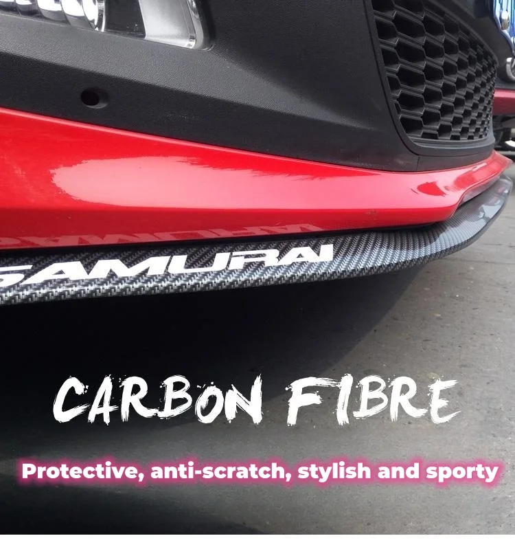 Car front lip anti-collision carbon fiber rubber strip