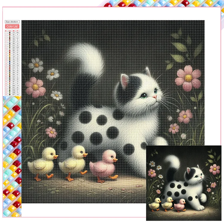 Cat 30*30CM (Canvas) Full Square Drill Diamond Painting gbfke