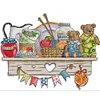 Bear Storage Rack-14CT Counted Cross Stitch 41*33/16.14*12.99in