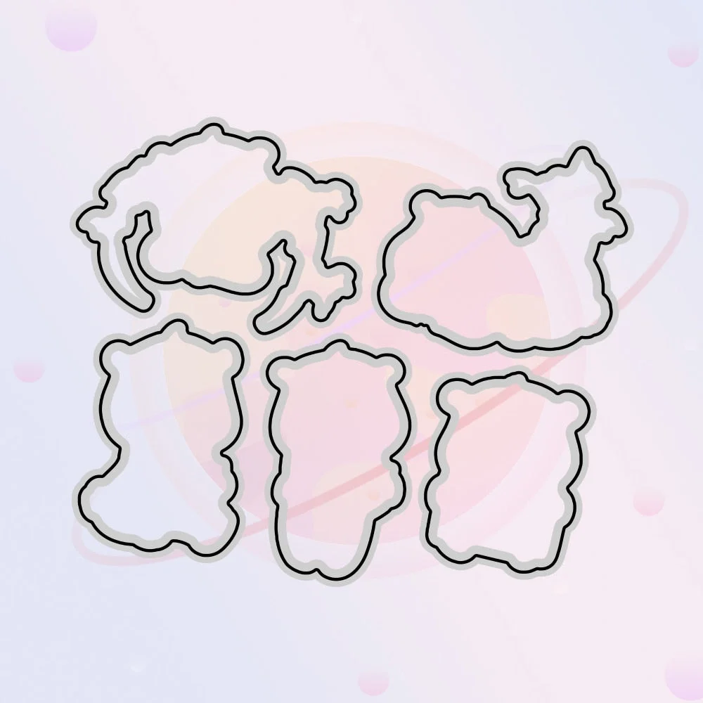 Cute Panda Bamboo Cutting Dies Clear Stamp Set Happy Birthday DIY Scrapbooking Decor Metal Dies Stamps For Handcraft Cards Gifts