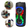 BT Portable Wireless Speakers with Mic & Radio Stereo Subwoofer Music Player RGB Colorful Light Soundbar Column For Home Use/Square Dancing/Karaoke