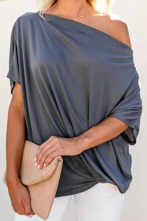 Off Shoulder Casual Loose Top