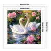 Swans Lotus Full 14CT 2 Strands DIY Counted Cross Stitch Kits for Beginners Adults Home Decor Cross Stitch Patterns Arts Craft Kits 15.6x15.6In