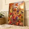 (30x40cm)DIY Pearl Painting Framed Pumpkin Autumn Basket Handmade Pearl Material Art Kit Living Room Decor