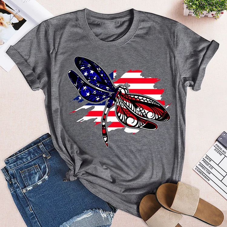 ANB - Dragonfly American Flag T-Shirt-04200