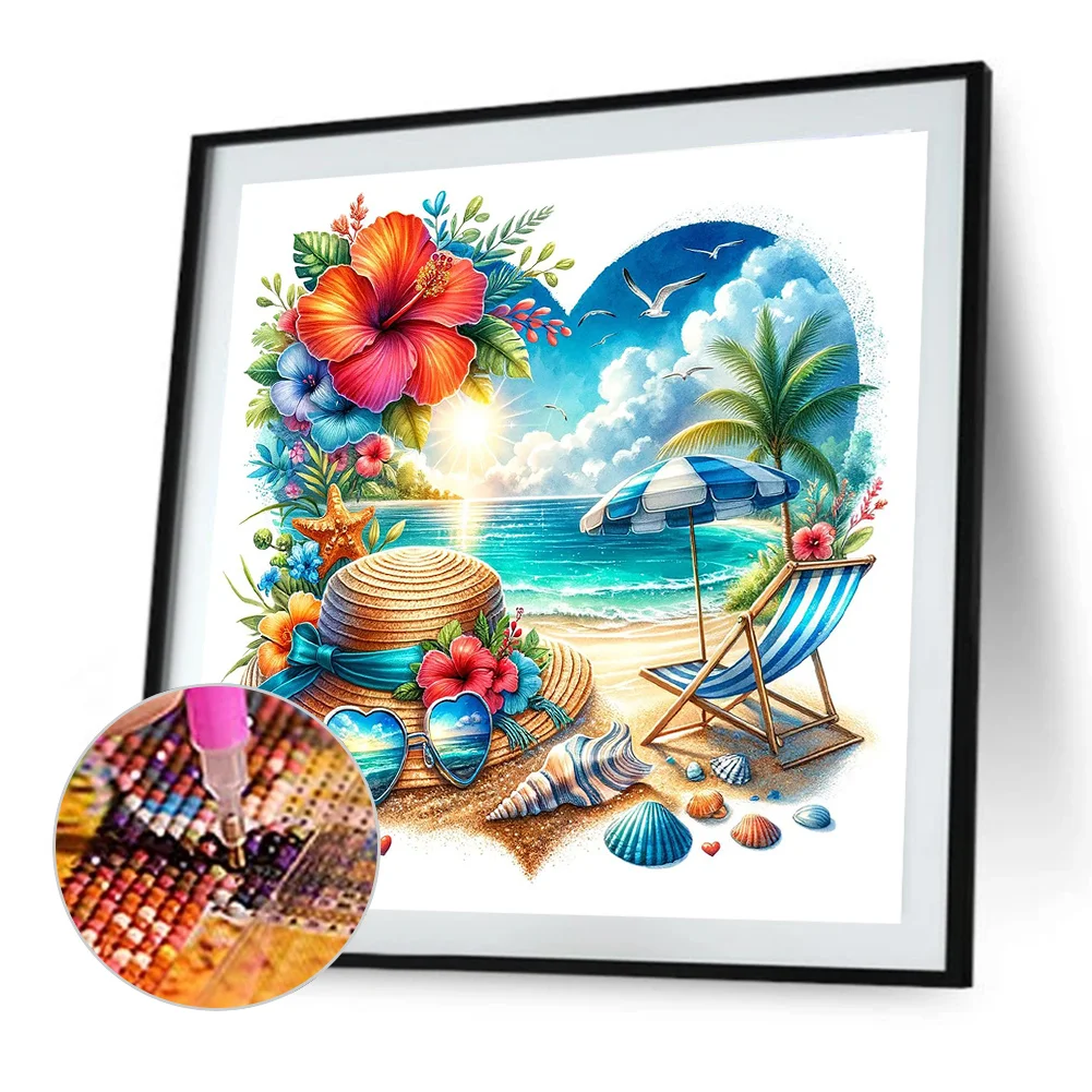 Diamond Painting - Full Round Drill - Summer Beach(Canvas|30*30cm)
