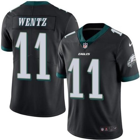Eagles #11 Carson Wentz Black Youth Stitched NFL Limited Rush Jersey
