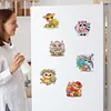(US Local)6Pcs Diamond Painting Refrigerator Magnets Diamond Art Kits (Flower Animal)