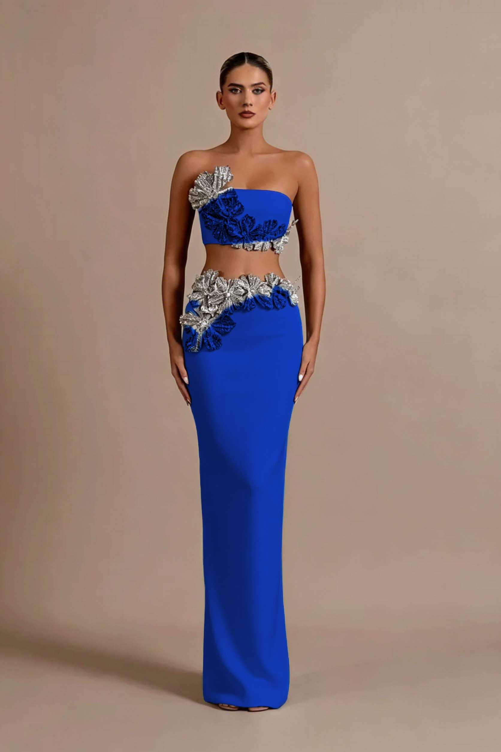 Daisda Exquisite Black Velvet Strapless Sleeveless Slim Prom Dress with Rhinestone