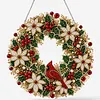 DIY Special Shaped Diamond Painting Wreath, Double-Sided Printing Christmas Wreath Hanging with LED Light Decor Kit 
