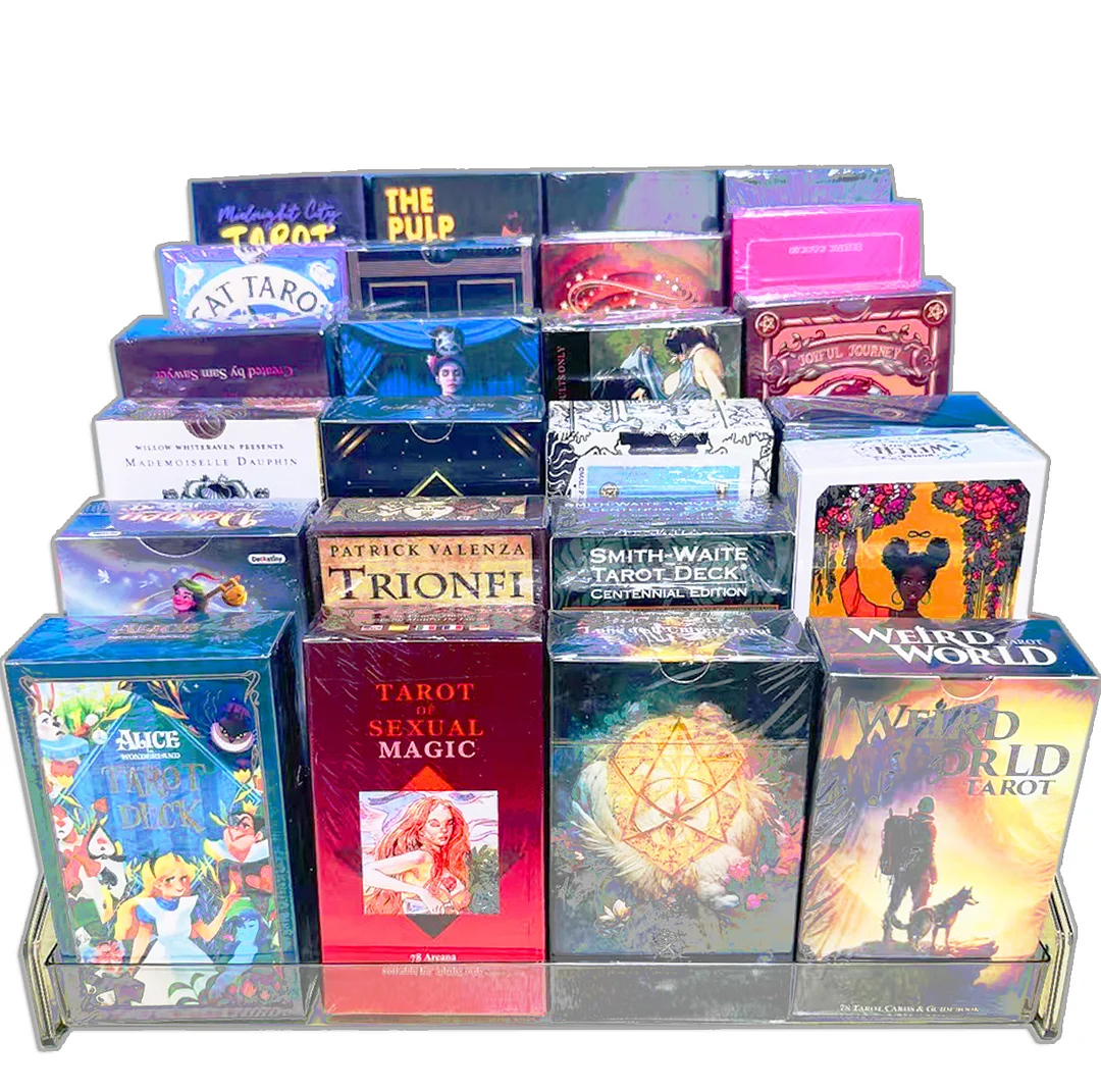 Tarot cards deck display stand step shelf