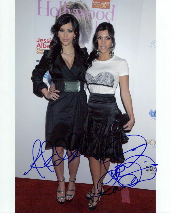 The Kardashians (Kourtney & Kim) signed 8x10 Photo Poster painting In-person