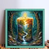 Silhouette Candle Scenery-11CT Stamped Cross Stitch 50*50cm/19.69*19.69in