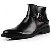 Mens fashion leather dress ankle boots for jeans