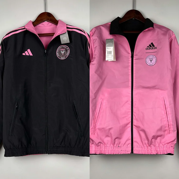 2023/2024 Inter Miami Reversible Windbreaker(black-pink)Soccer Jersey 1:1 Thai Quality