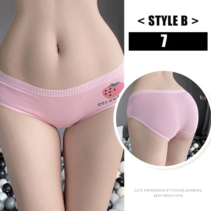 Women's Cotton Underwear Kawaii  Anime Coverage Panties Sexy Lace Breathable Soft Lingerie Lovely Cute Seamless Stretch Briefs